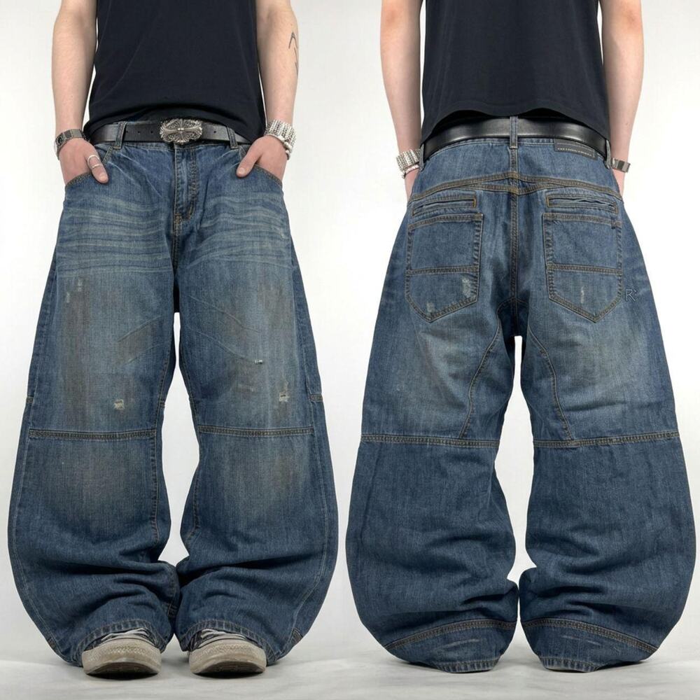 Vintage y2k faded stonewash grunge archive baggy rocawear skater jeans
